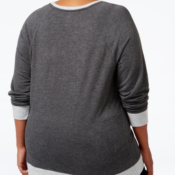 NWT Macys PEACE Bling Rhinestone Sweatshirt Top 1X - Picture 3 of 7